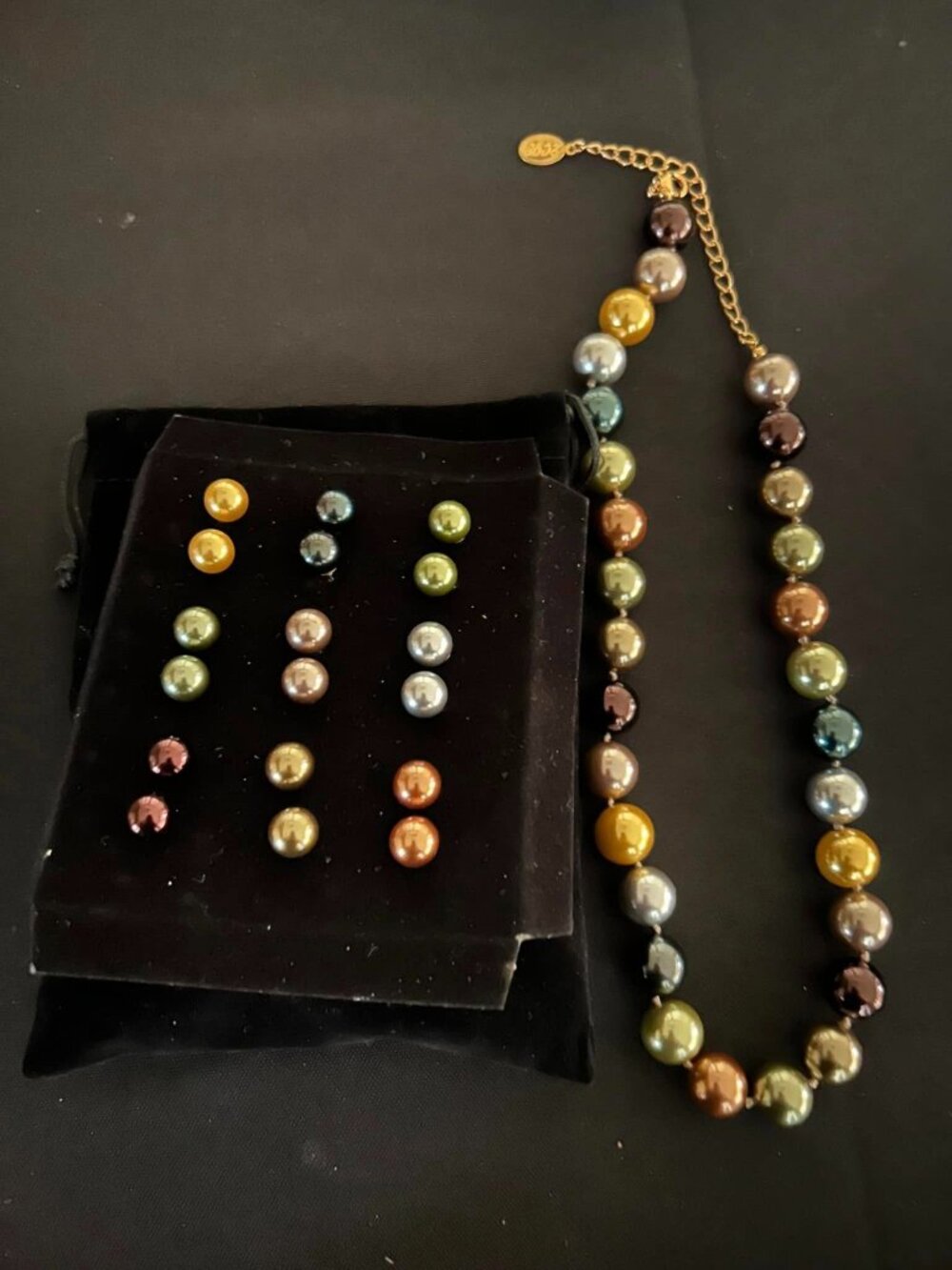 Fall-Colored Necklace and Earring Set